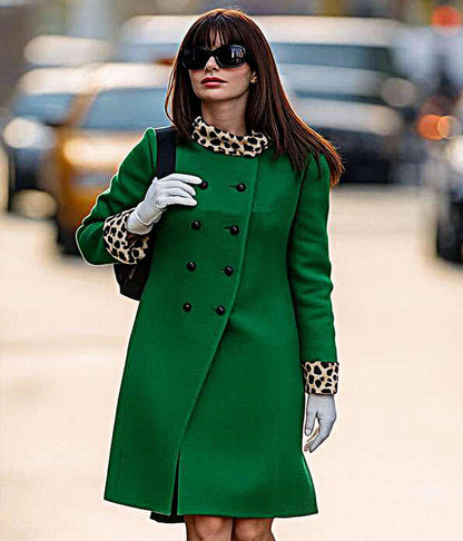 Anne Hathaway The Devil Wears Prada 2006 Green Wool Coat