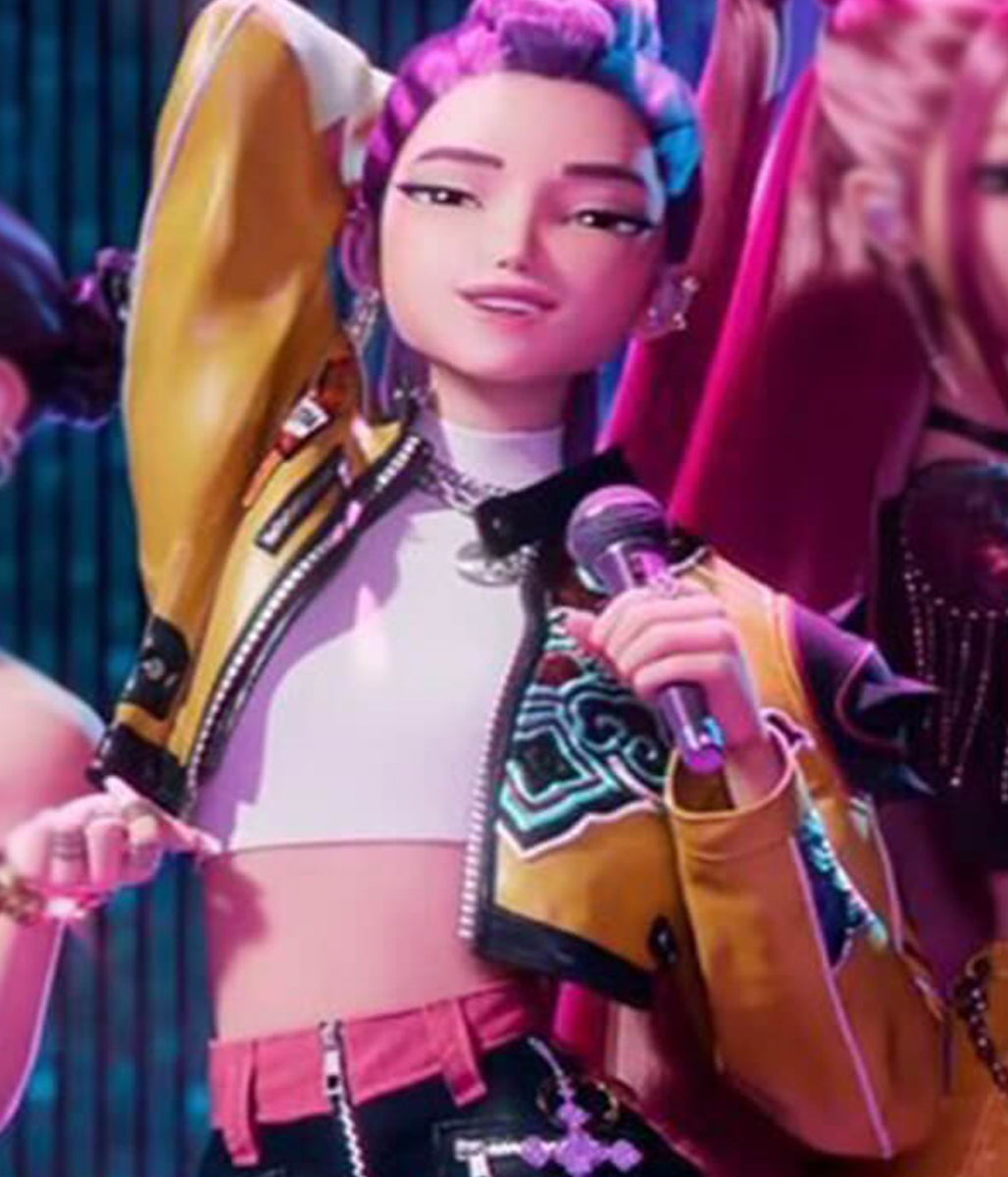 Arden Cho KPop Demon Hunters 2025 Rumi Yellow Jacket