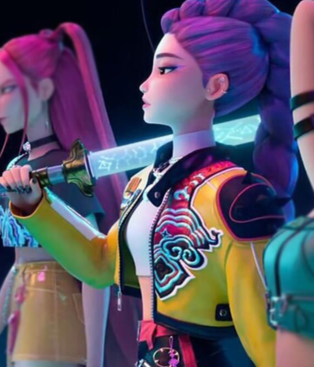 Arden Cho KPop Demon Hunters 2025 Rumi Yellow Jacket