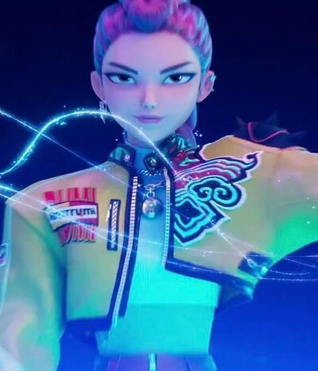 Arden Cho KPop Demon Hunters 2025 Rumi Yellow Jacket