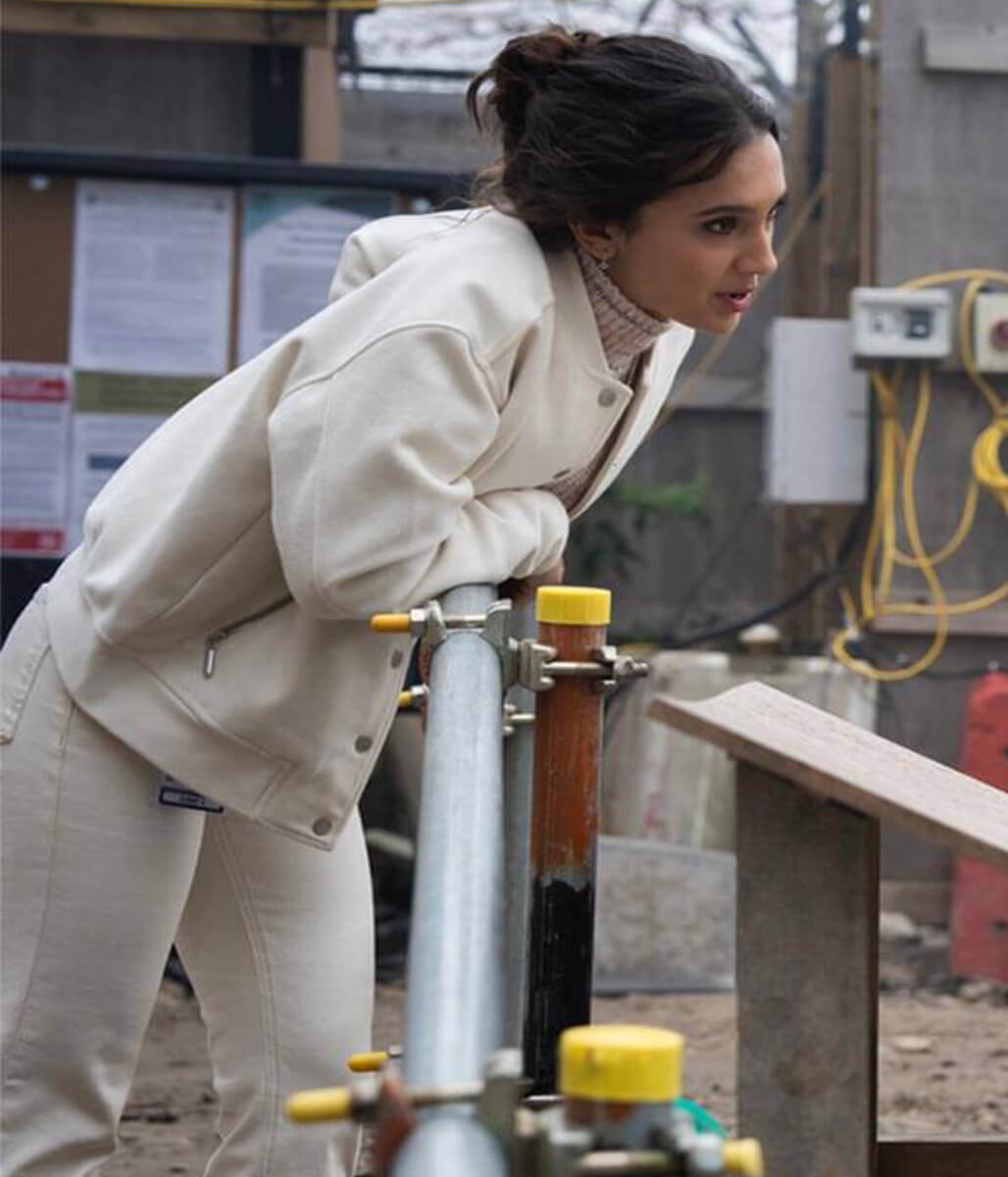 Arianna Rivas A Working Man 2025 White Wool Jacket