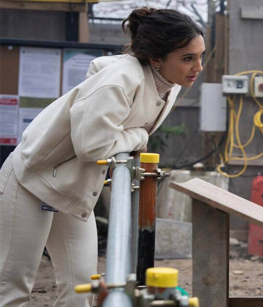 Arianna Rivas A Working Man 2025 White Wool Jacket
