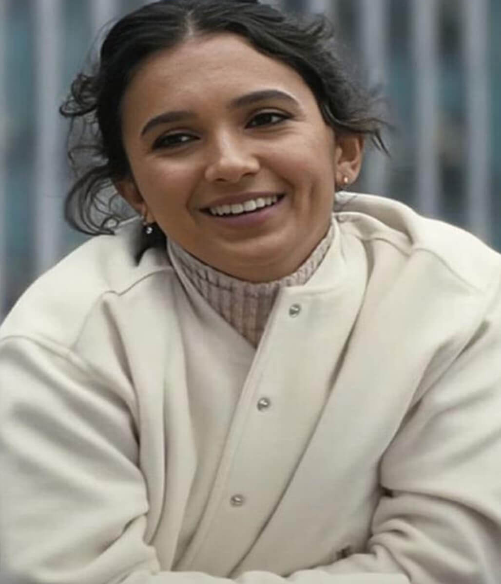 Arianna Rivas A Working Man 2025 White Wool Jacket