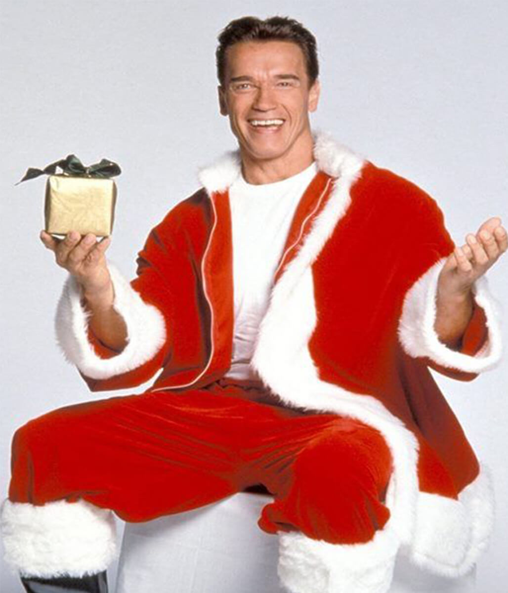 Arnold Schwarzenegger Red Santa Christmas Velvet Coat 