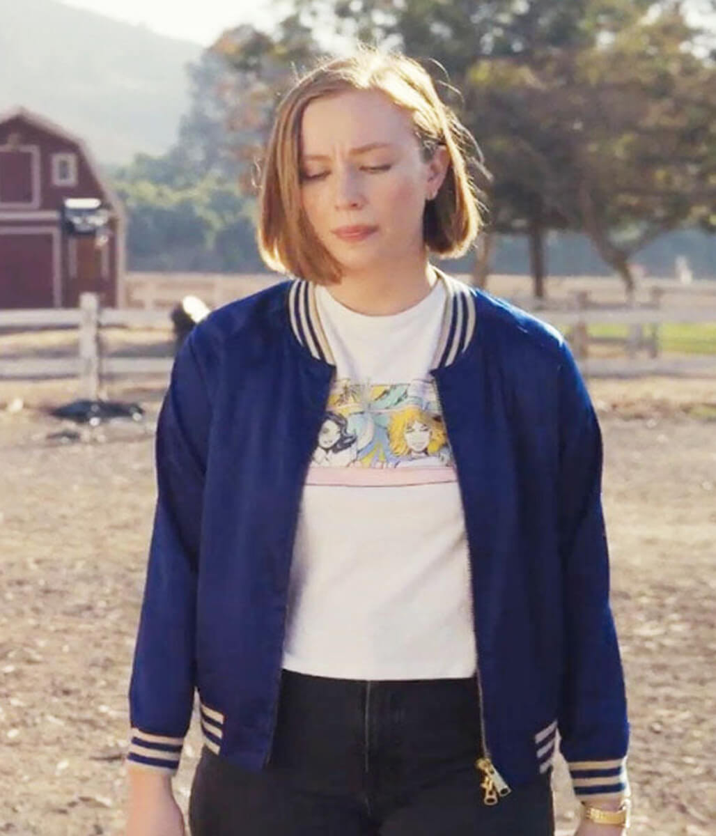 Ava Benton Hacks Season 02 Blue Bomber Jacket