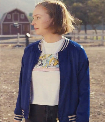 Ava Benton Hacks Season 02 Blue Bomber Jacket
