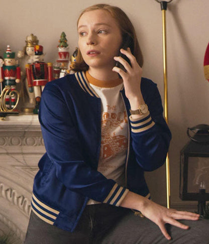 Ava Benton Hacks Season 02 Blue Bomber Jacket