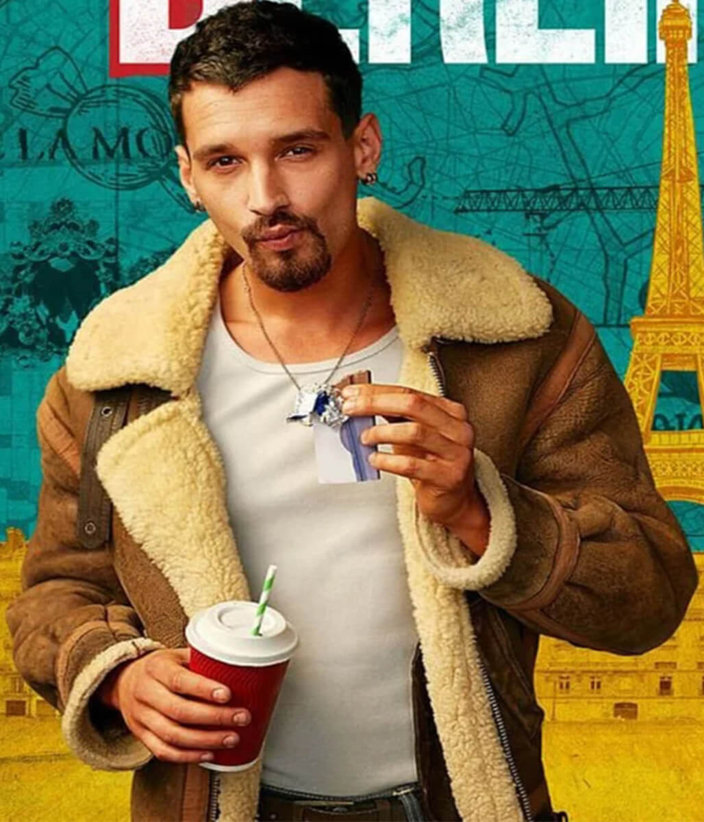 Berlin 2023 Joel Sánchez Shearling Brown Suede Jacket