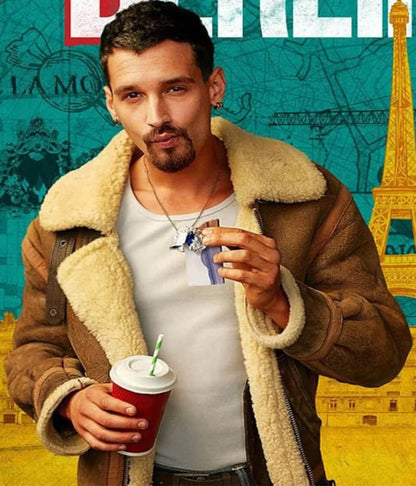 Berlin 2023 Joel Sánchez Shearling Brown Suede Jacket
