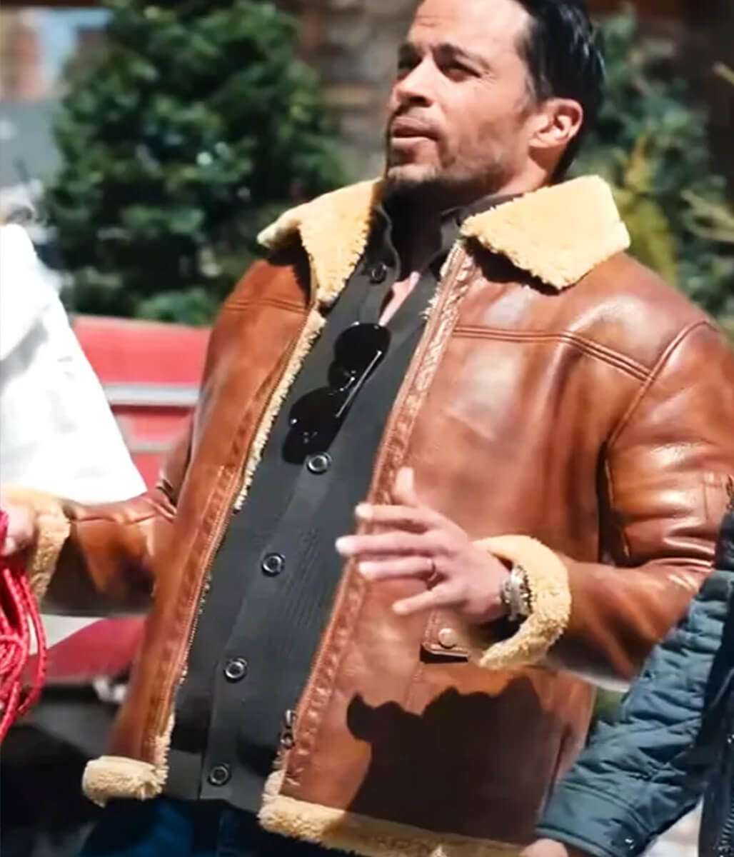 Best Christmas Ever Matt Cedeño Aviator Shearling Jacket