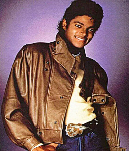 Billie Jean Michael Jackson Brown Leather Jacket