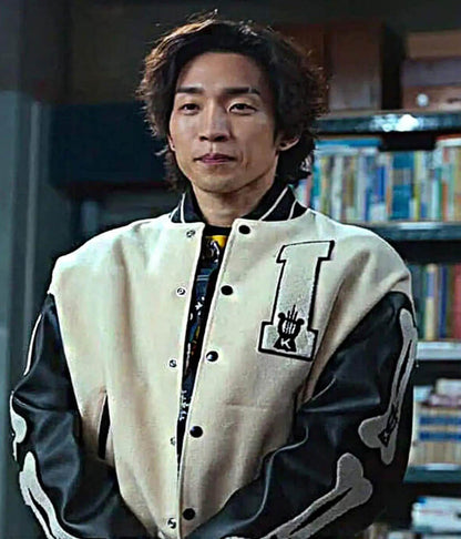 Bloodhounds S01 Hoo Woo Jin White Varsity Jacket