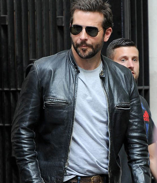 Bradley Cooper Burnt Black Leather Jacket