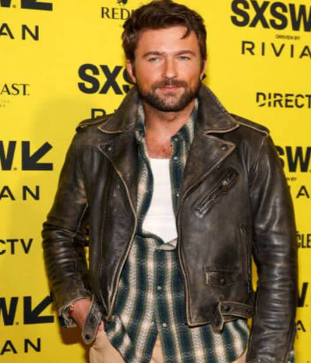 Brandon Sklenar Drop 2025 Biker Leather Jacket