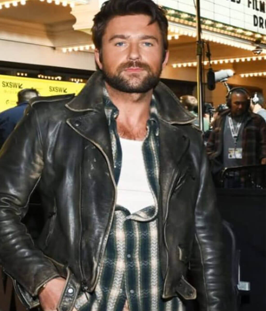 Brandon Sklenar Drop 2025 Biker Leather Jacket