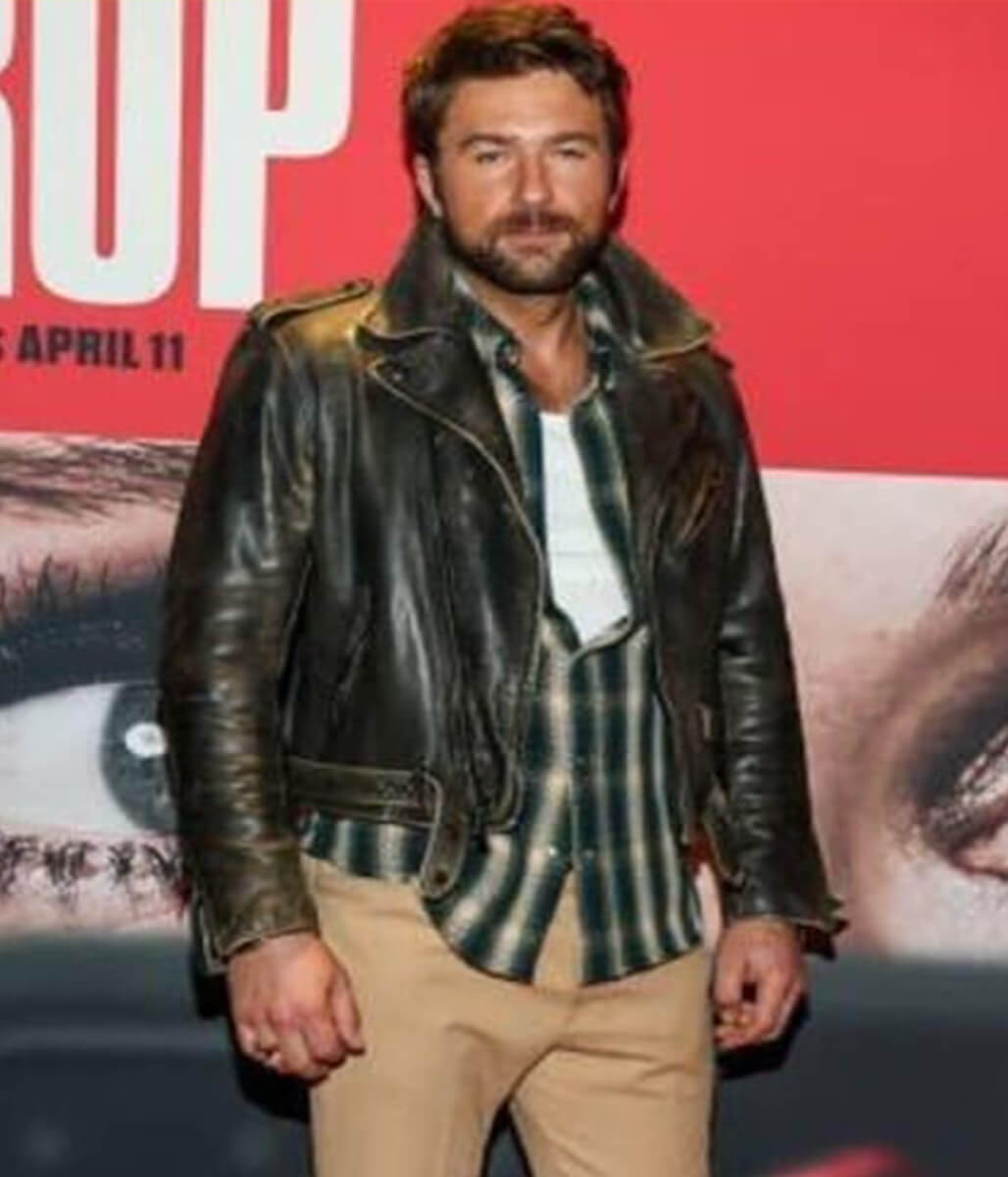 Brandon Sklenar Drop 2025 Biker Leather Jacket