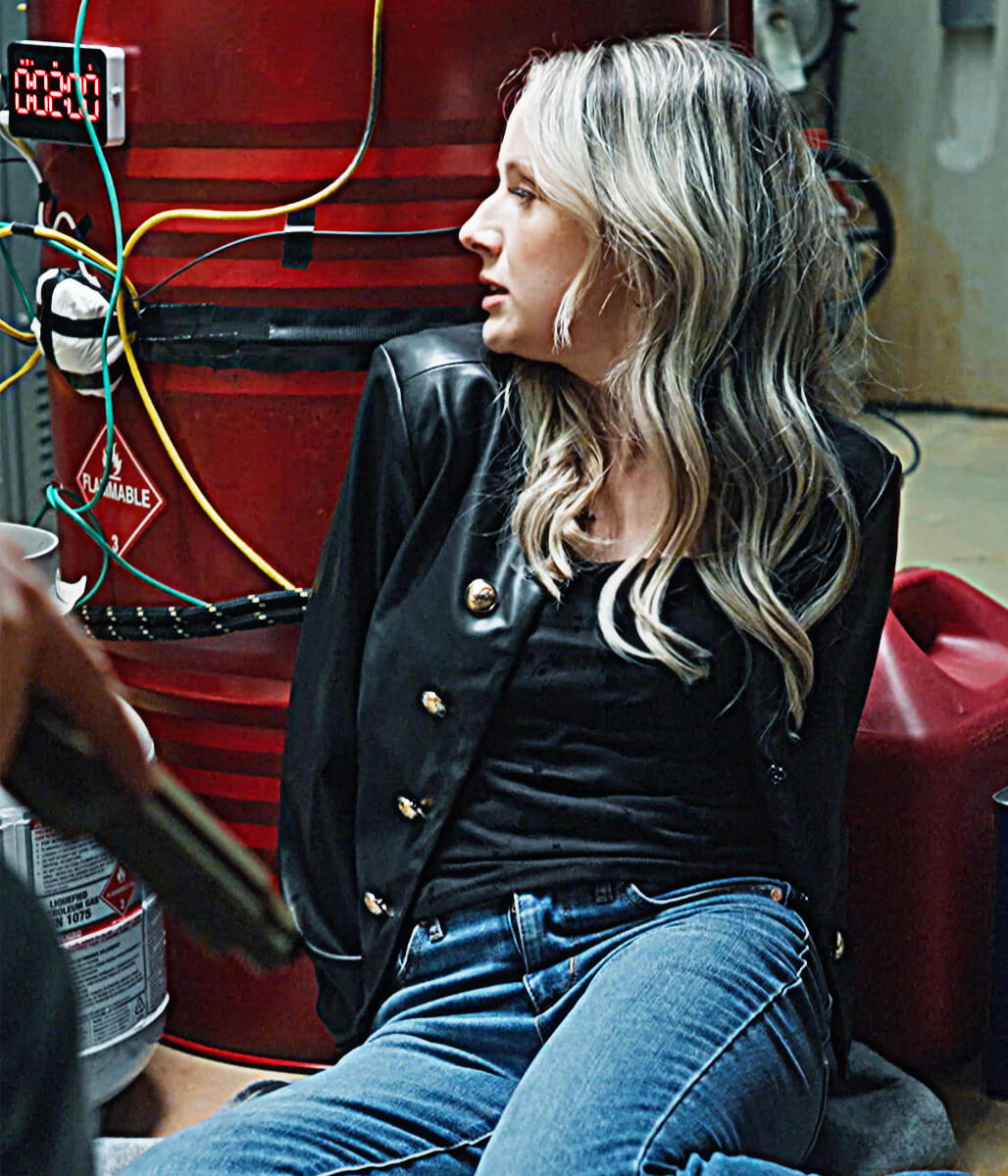 Bride for the Quarterback Christine Oswald Black Leather Jacket