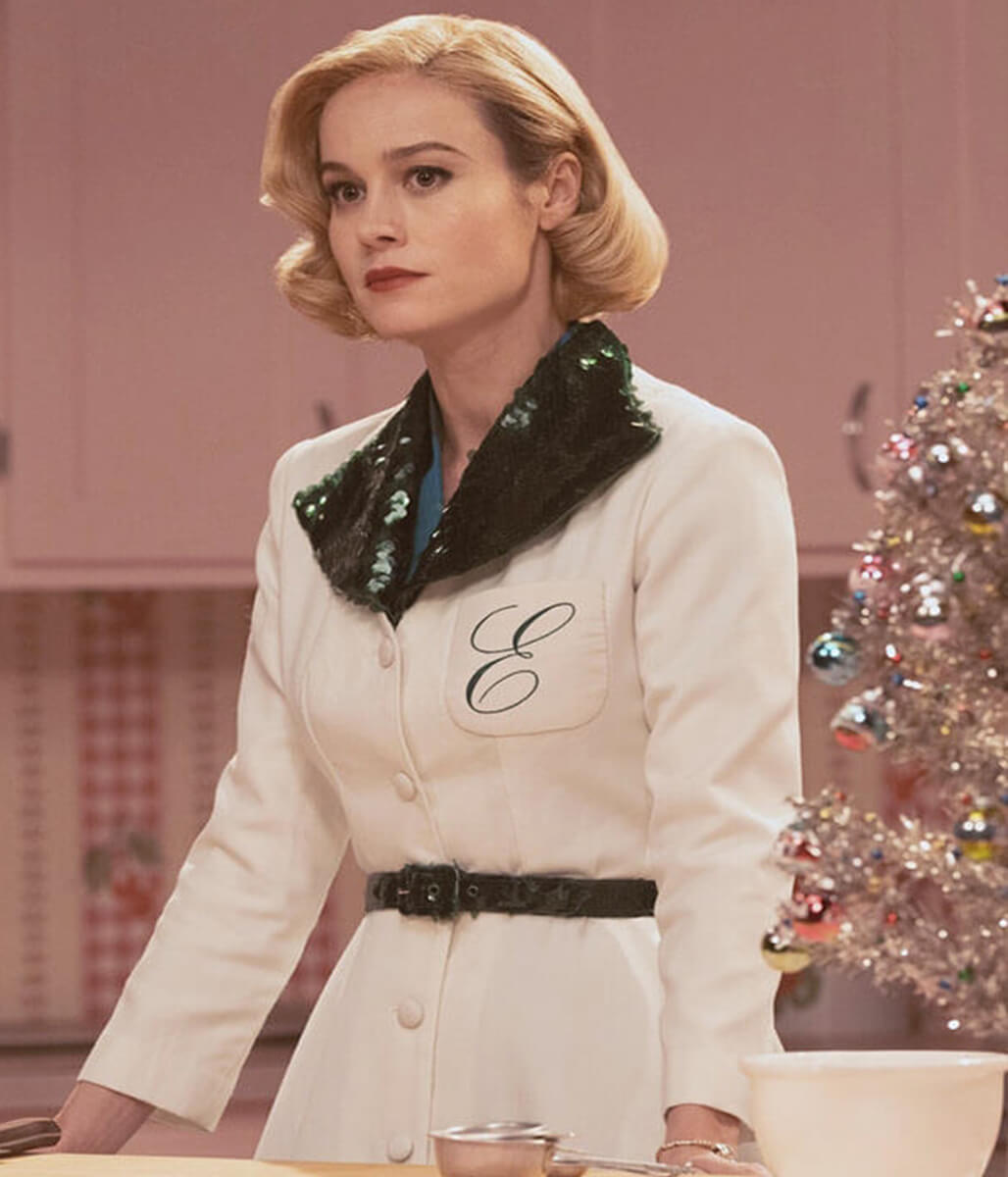Brie Larson Lessons In Chemistry 2023 White Cotton Coat