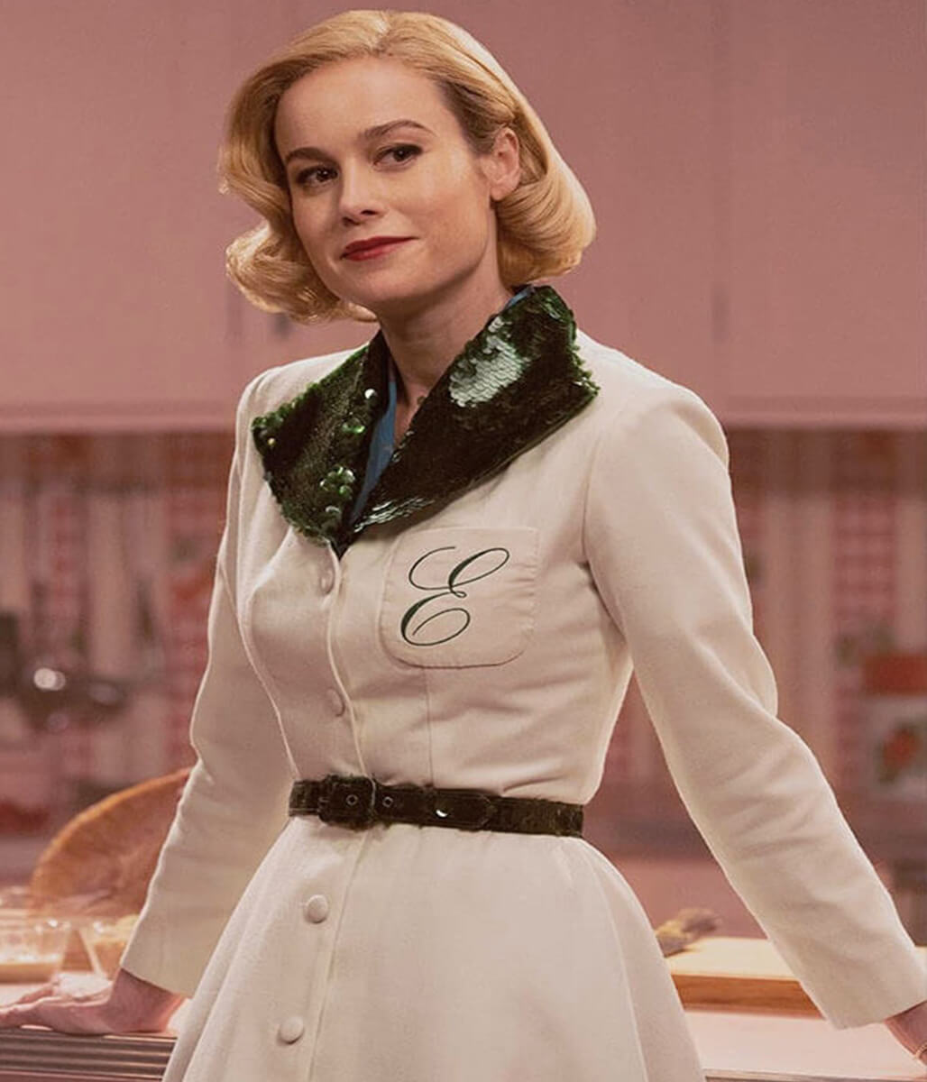 Brie Larson Lessons In Chemistry 2023 White Cotton Coat