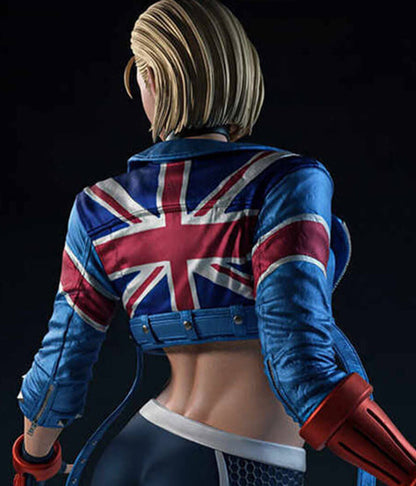 Cammy White Street Fighter 6 blue biker Leather jacket