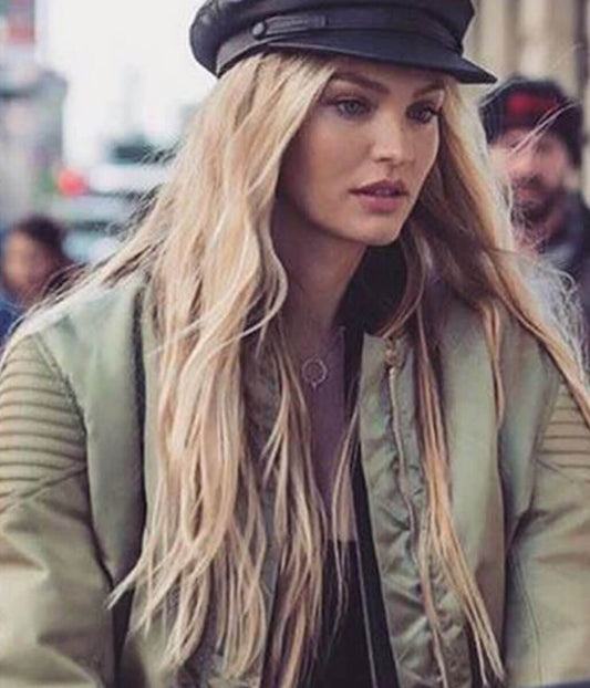 Candice Swanepeol Green Leather Jacket