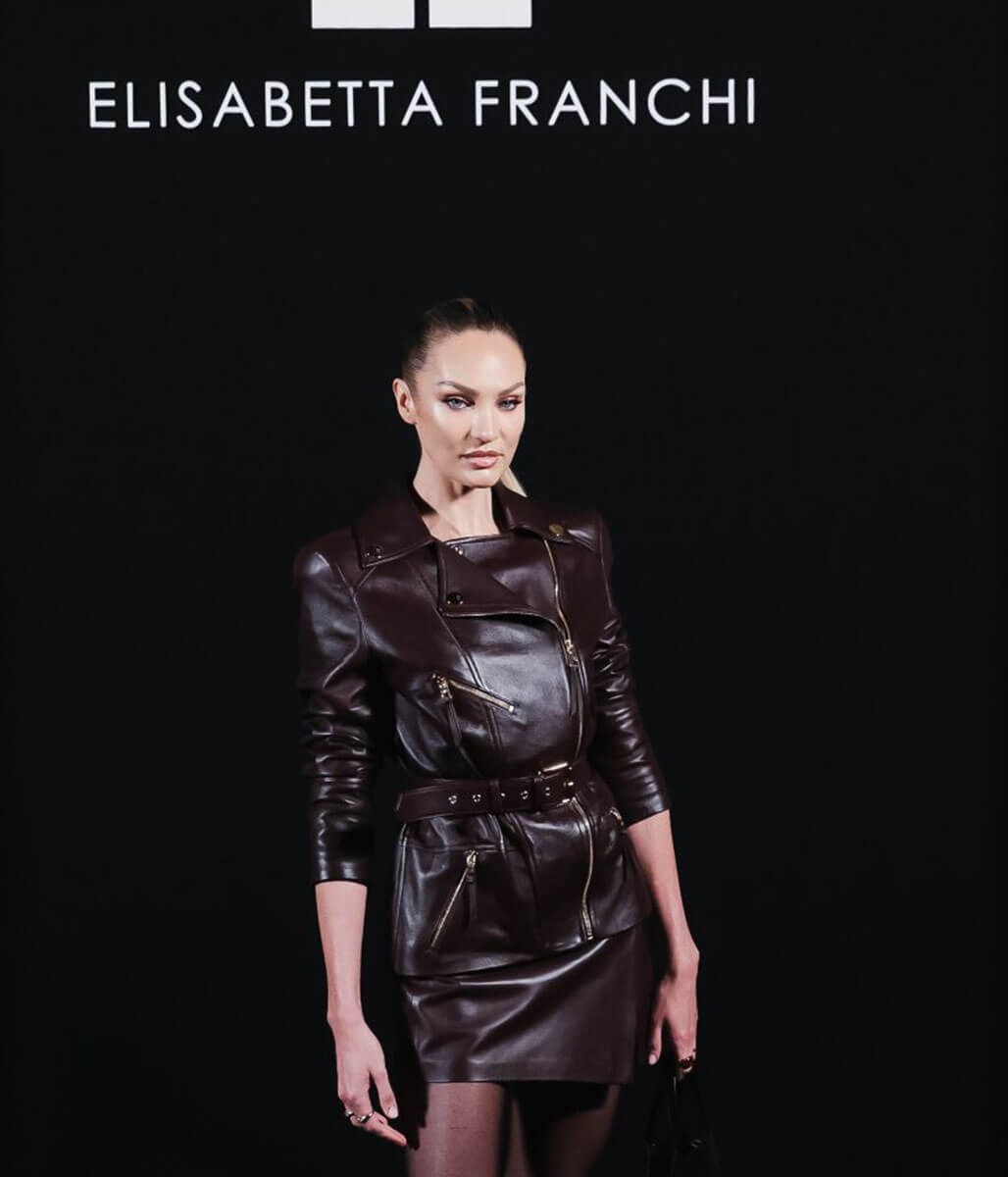 Candice Swanepoel Brown Leather Jacket