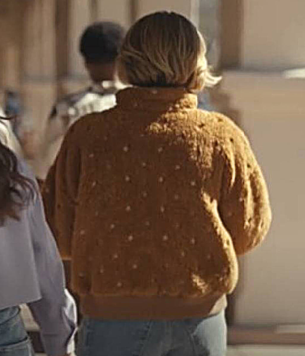 Carey Mulligan Beef S02 Brown Sherpa Bomber Jacket