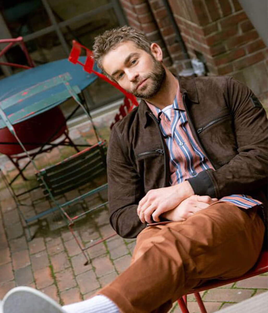 Chace Crawford Brown Suede Leather Jacket