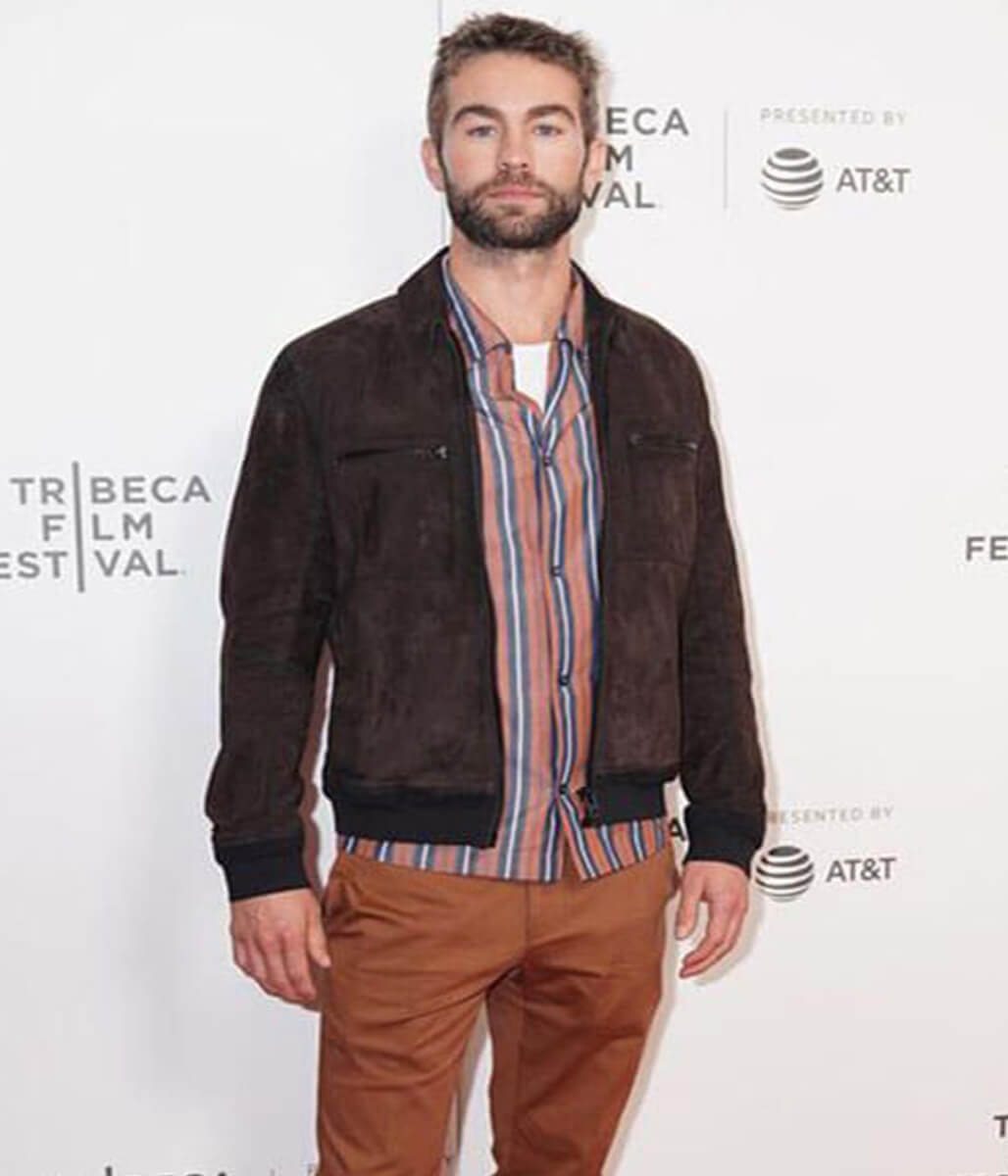 Chace Crawford Brown Suede Leather Jacket