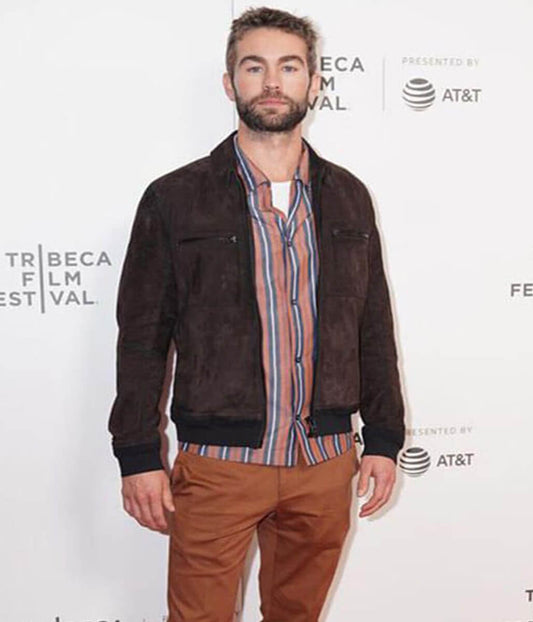 Chace Crawford Brown Suede Leather Jacket
