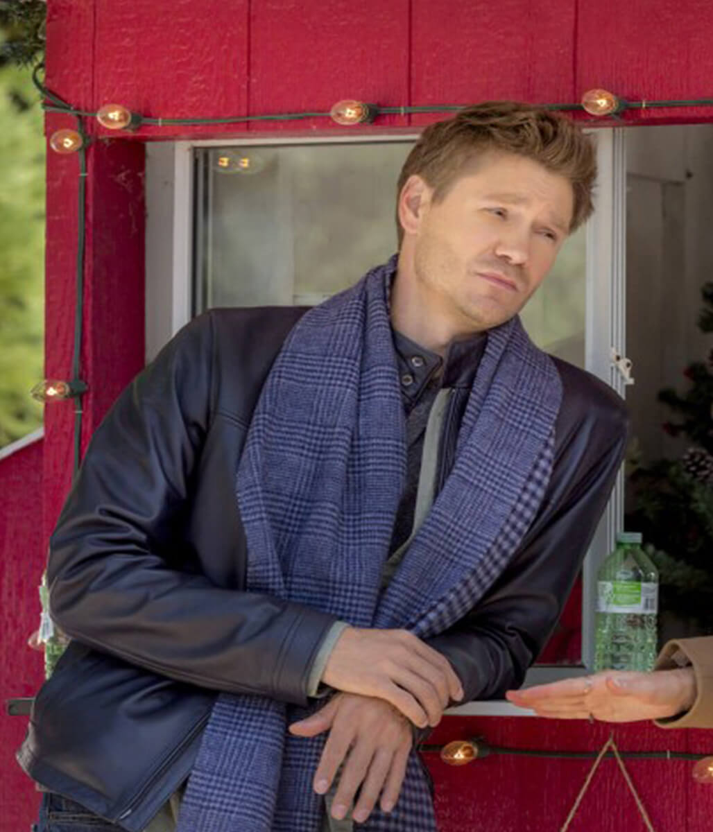 Chad Michael Murray Road To Christmas Black Leather Jacket