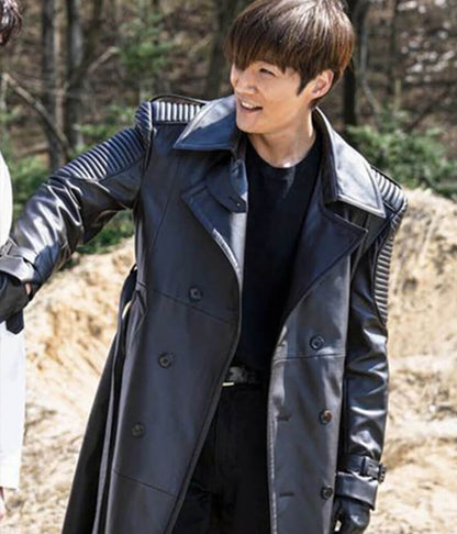  Choi Jin-hyuk Rugal Black Leather Coat