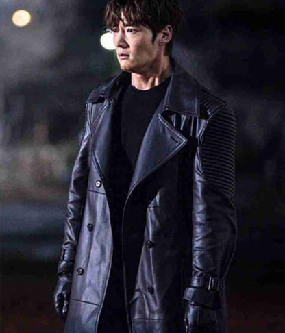  Choi Jin-hyuk Rugal Black Leather Coat