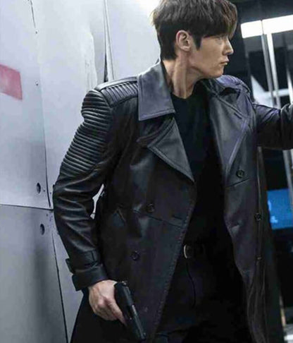  Choi Jin-hyuk Rugal Black Leather Coat