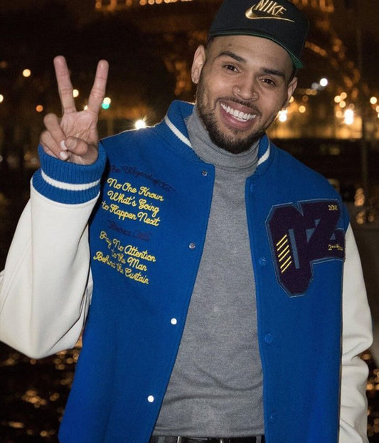 Chris Brown Blue Wool Jacket