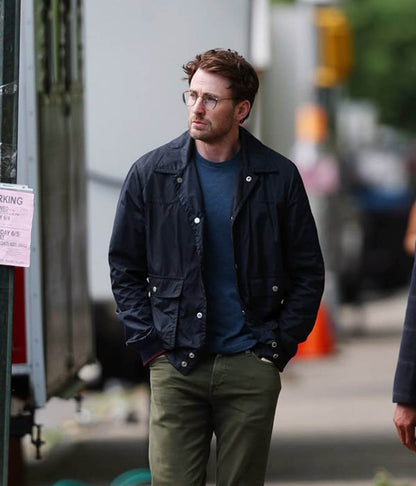Chris Evans Navy Polyester Jacket