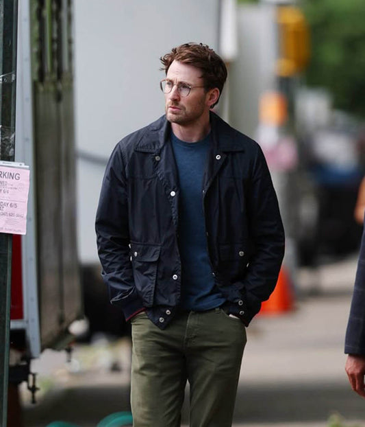 Chris Evans Navy Polyester Jacket