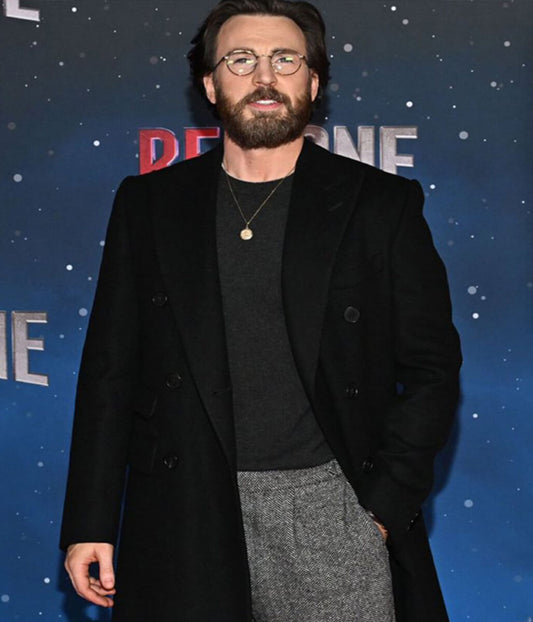 Chris Evans Red One Winter Wool Black Coat