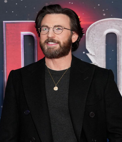 Chris Evans Red One Winter Wool Black Coat