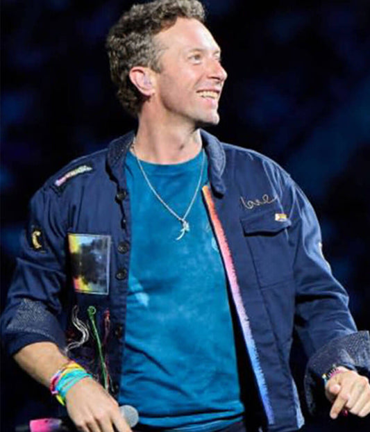 Chris Martin Coldplay Concert 2025 Blue Jacket