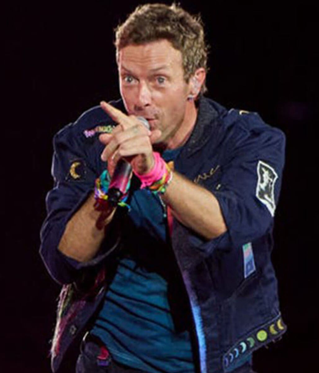 Chris Martin Coldplay Concert 2025 Blue Jacket