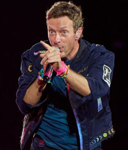 Chris Martin Coldplay Concert 2025 Blue Jacket