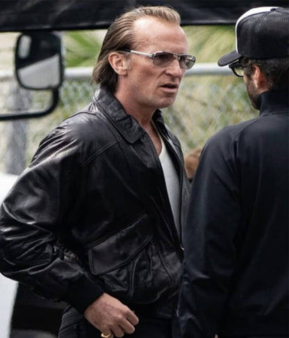 Christian Bale Madden 2026 AI Davis Black Leather Jacket