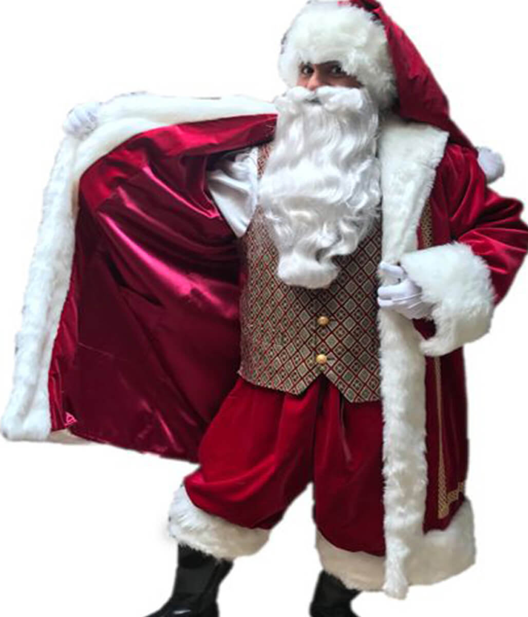Christmas Bad Santa Claus Red Velvet Costume Coat