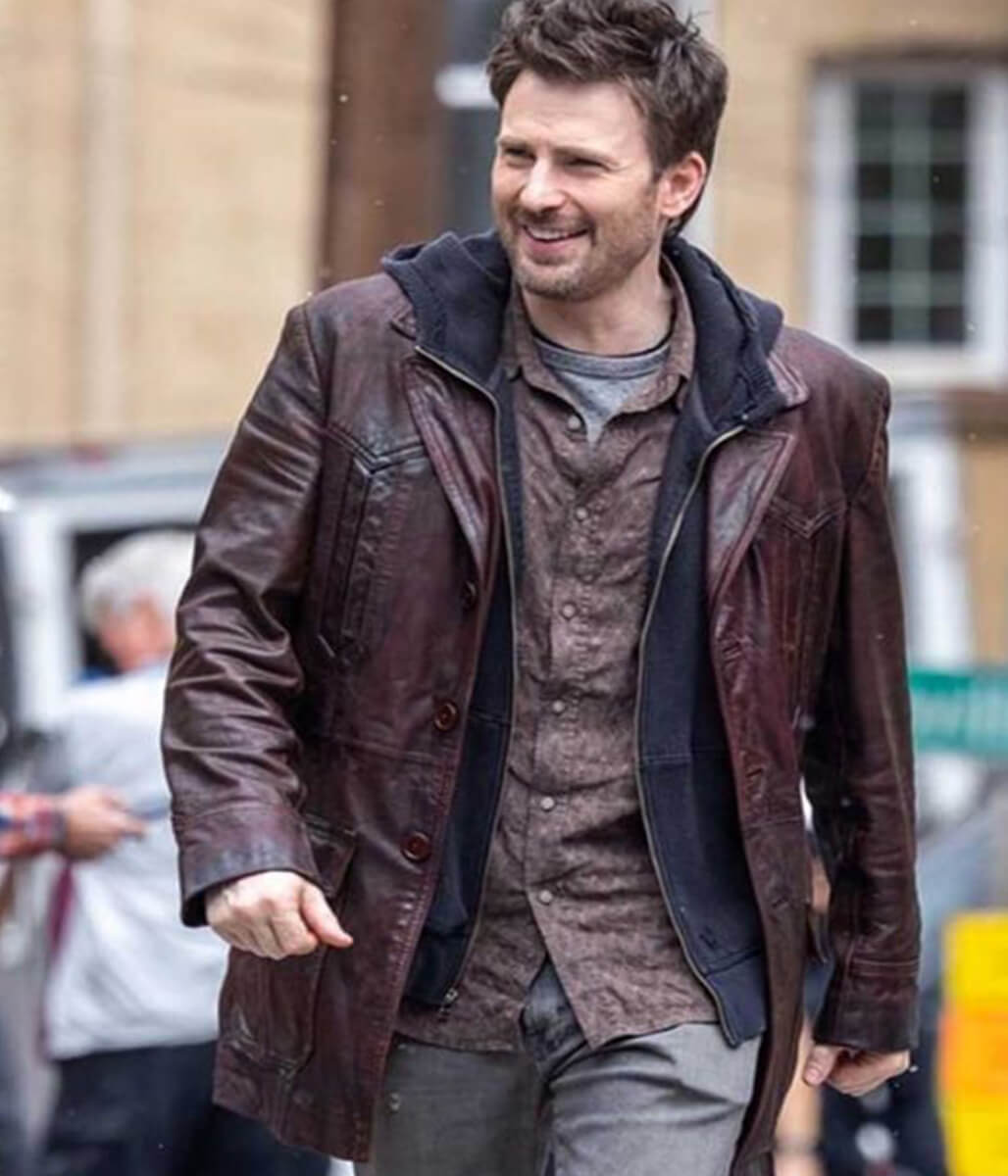 Christmas Red One Chris Evans Leather Jacket