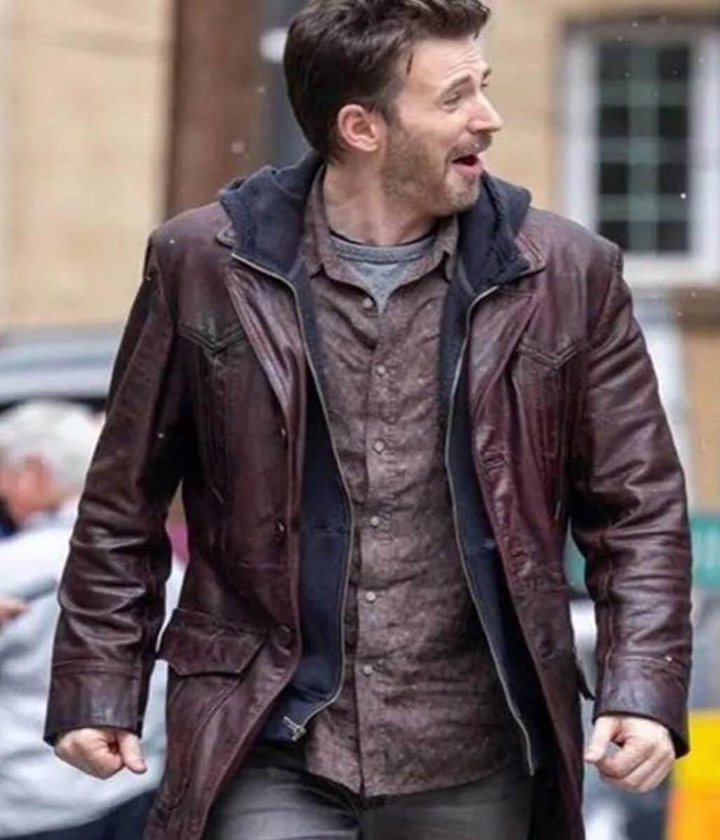 Christmas Red One Chris Evans Leather Jacket