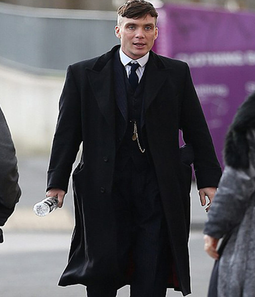Cillian Murphy Peaky Blinders Tommy Shelby Black Wool Coat  