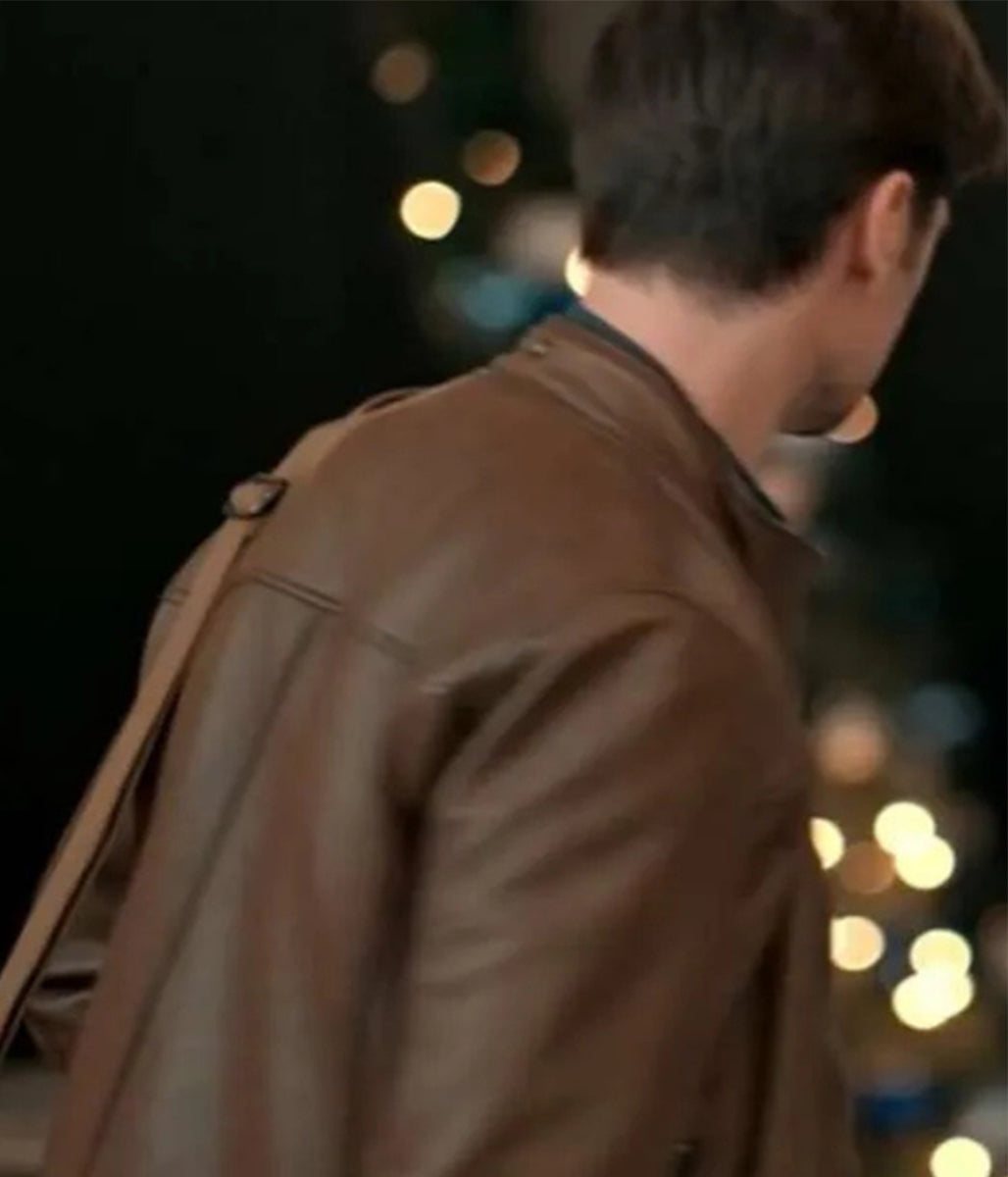Corey Sevier The Christmas Charade Brown Leather Jacket