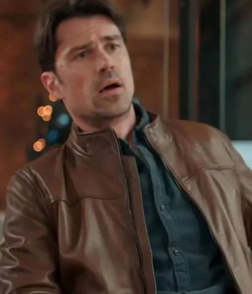 Corey Sevier The Christmas Charade Brown Leather Jacket
