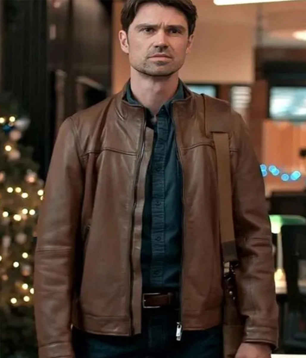 Corey Sevier The Christmas Charade Brown Leather Jacket